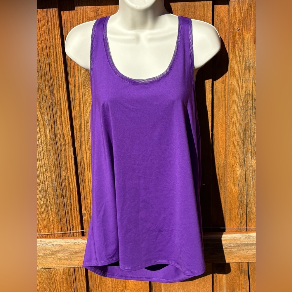 Fabletics Athletic Tank Top XXL Purple Mesh Lined Racerback.